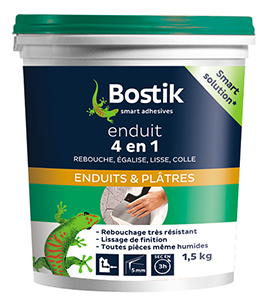 BOSTIK ENDUIT 4 EN 1 PATE EN POT DE 1,5 KG