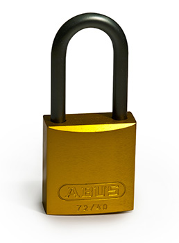 BRADY CADENAS JAUNE EN ALUMINIUM AVEC ANSE 40 MM EN PAQUET DE 6