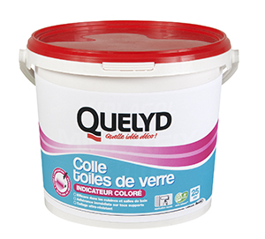 QUELYD COLLE TOILES DE VERRE AVEC INDICATEUR COLORE EN SEAU DE 5 KG