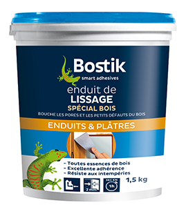 BOSTIK ENDUIT DE LISSAGE SPECIAL BOIS EN POT DE 1,5 KG