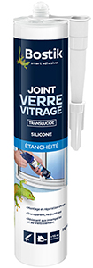 BOSTIK JOINT VERRE VITRAGE TRANSPARENT EN CARTOUCHE DE 310 ML