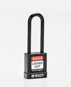 BRADY CADENAS NOIR REVETEMENT NYLON ANSE 75 MM EN PAQUET DE 6