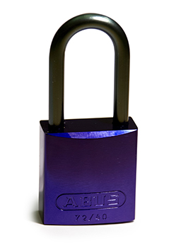 BRADY CADENAS VIOLET EN ALUMINIUM AVEC ANSE 40 MM EN PAQUET DE 6