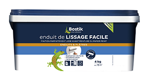 BOSTIK ENDUIT DE LISSAGE FACILE PATE ROULEAU EN SEAU DE 4 KG