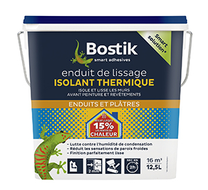 BOSTIK ENDUIT DE LISSAGE ISOLANT THERMIQUE EN SEAU DE 12,5 L