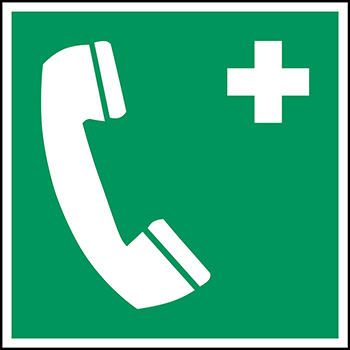 PANNEAU ISO - TELEPHONE D'URGENCE 253 x 253 MM