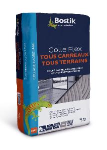 BOSTIK COLLE FLEX TOUS CARREAUX TOUS TERRAINS GRIS EN SAC DE 10 KG