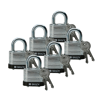 BRADY CADENAS NOIR ACIER LAMINE AVEC ANSE 20 MM EN PAQUET DE 6