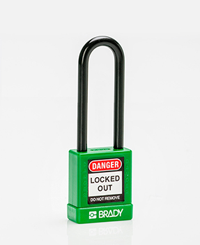 BRADY CADENAS VERT REVETEMENT NYLON ANSE 75 MM EN PAQUET DE 6