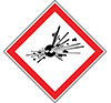 PANNEAU SYMBOLE - MATIERES EXPLOSIVES 100 x 100 MM