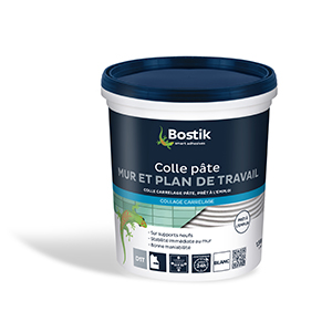 BOSTIK COLLE PATE MUR ET PLAN DE TRAVAIL EN POT DE 1,5 KG