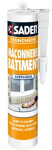 SADER MASTIC MACONNERIE BATIMENT GRIS EN CARTOUCHE DE 310 ML