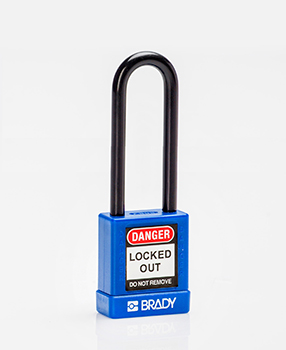 BRADY CADENAS BLEU REVETEMENT NYLON ANSE 75 MM EN PAQUET DE 6