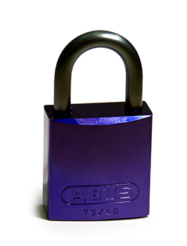 BRADY CADENAS VIOLET EN ALUMINIUM AVEC ANSE 25 MM EN PAQUET DE 6