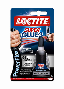 LOCTITE SUPERGLUE 3 POWER FLEX GEL CONTROL EN FLACON DE 3 GR