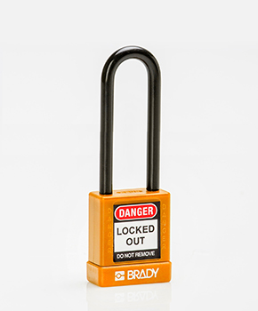 BRADY CADENAS ORANGE REVETEMENT NYLON ANSE 75 MM EN PAQUET DE 6