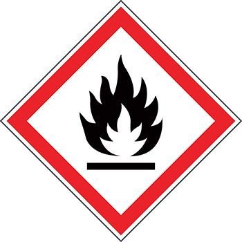 PANNEAU SYMBOLE - MATIERES SOLIDES INFLAMMABLES 100 x 100 MM