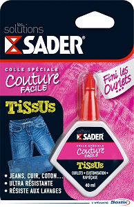 SADER COLLE TISSUS FINIS LES OURLETS EN FLACON DE 40 ML