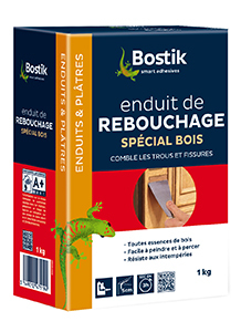 BOSTIK ENDUIT DE REBOUCHAGE BOIS POUDRE EN CARTON DE 1 KG