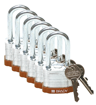 BRADY CADENAS MARRON ACIER LAMINE AVEC ANSE 38 MM EN PAQUET DE 6