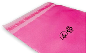 POCHETTE ESD ROSE EN POLYETHYLENE A FERMETURE ADHESIVE