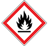 PANNEAU SYMBOLE - MATIERES SOLIDES INFLAMMABLES 100 x 100 MM