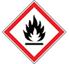 PANNEAU SYMBOLE - MATIERES SOLIDES INFLAMMABLES 100 x 100 MM