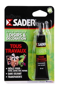 SADER COLLE TOUS TRAVAUX EN TUBE DE 30 ML