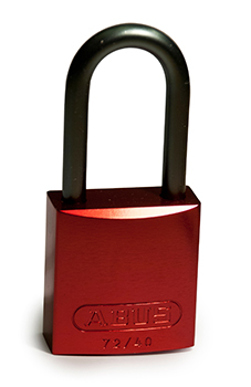 BRADY CADENAS ROUGE EN ALUMINIUM AVEC ANSE 40 MM EN PAQUET DE 6