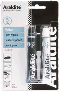 ARALDITE METAL EN KIT DE 2 TUBES DE 15 ML