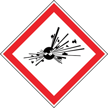 PANNEAU SYMBOLE - MATIERES EXPLOSIVES 100 x 100 MM